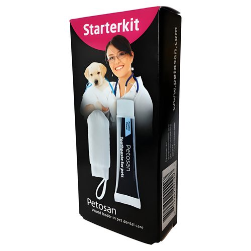 Petosan Starterkit zur Zahnpflege, Fingertuch + Zahnpasta