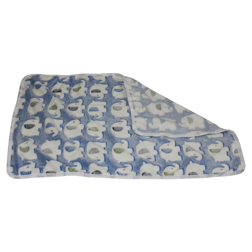 weitere Abbildung Pettimania Fleece Decke mit Elefanten-Motiv blau