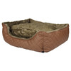 Pettimania Hundebett eckig Leder mit Fellbezug braun Abbildung 3