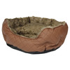 Pettimania Hundebett rund Leder mit Fellbezug braun Abbildung 1
