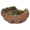 Pettimania Hundebett rund Leder mit Fellbezug braun Abbildung 2
