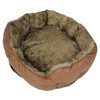 Pettimania Hundebett rund Leder mit Fellbezug braun Abbildung 3