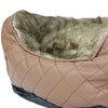 Pettimania Hundebett rund Leder mit Fellbezug braun Abbildung 4