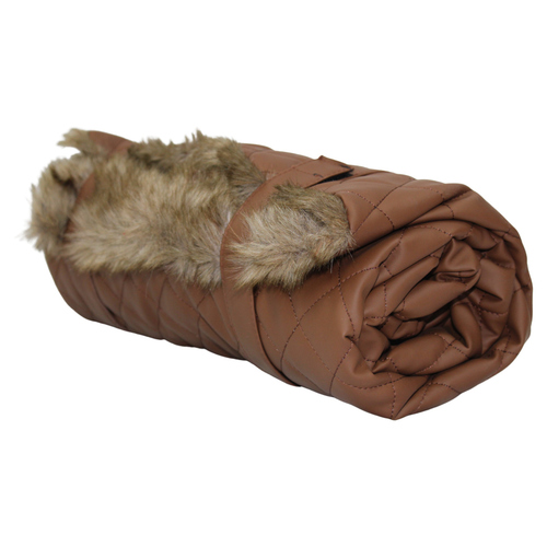 weitere Abbildung Pettimania Hundedecke Leder mit Fellbezug braun