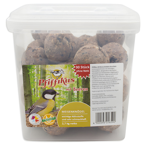 Pfiffikus Meisenknödel Beeren ohne Netz 30er Pack im Eimer