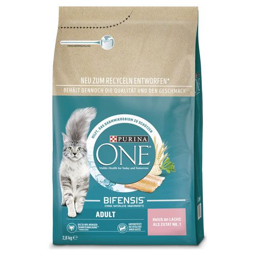 Purina One Adult Lachs: Trockenfutter fr gesunde Katzen