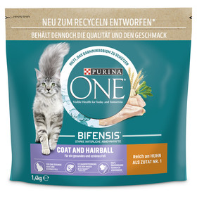 Abbildung Purina One Bifensis Coat & Hairball Huhn 1,4 kg