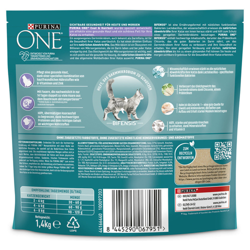 weitere Abbildung Purina One Bifensis Coat & Hairball Huhn 1,4 kg