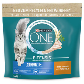 Abbildung Purina One Bifensis Senior 11+ reich an Huhn 1,4 kg