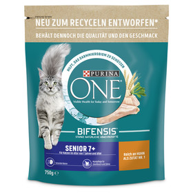 Abbildung Purina One Bifensis Senior 7+ reich an Huhn 750 g
