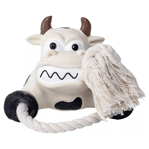 Quapas Toy Fun Latex Cow with Rope