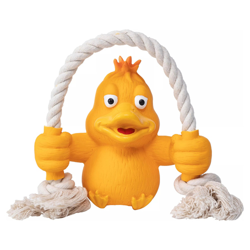 Quapas Toy Fun Latex Duck with Rope