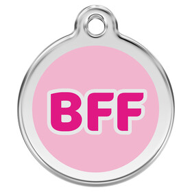 Abbildung RedDingo Hundemarke mit individueller Gravur BFF pink