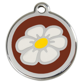 Abbildung RedDingo Hundemarke mit individueller Gravur Daisy braun
