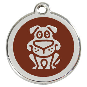 Abbildung RedDingo Hundemarke mit individueller Gravur Dog braun