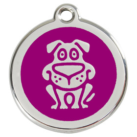 Abbildung RedDingo Hundemarke mit individueller Gravur Dog purple