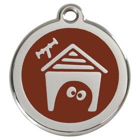 Abbildung RedDingo Hundemarke mit individueller Gravur Hundehtte braun
