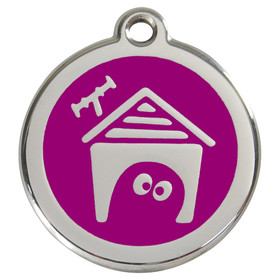 Abbildung RedDingo Hundemarke mit individueller Gravur Hundehtte purple