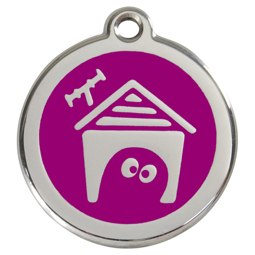 RedDingo Hundemarke mit individueller Gravur Hundehütte purple