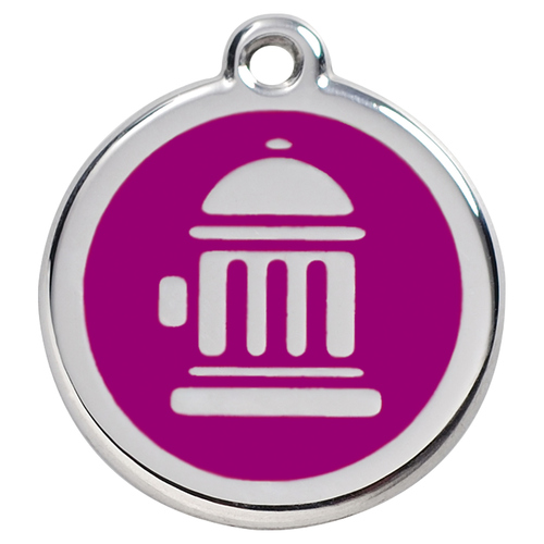 RedDingo Hundemarke mit individueller Gravur Hydrant purple