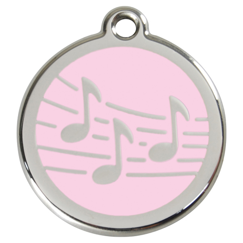 RedDingo Hundemarke mit individueller Gravur Musik pink