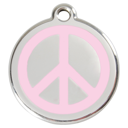 RedDingo Hundemarke mit individueller Gravur Peace pink