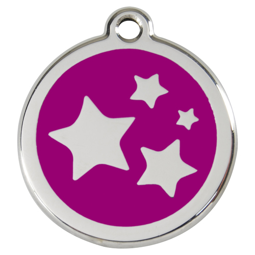 RedDingo Hundemarke mit individueller Gravur Stern purple