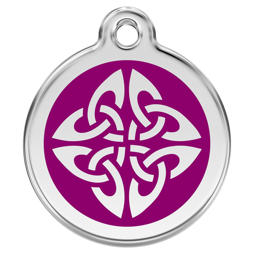 RedDingo Hundemarke mit individueller Gravur Tribal Pfeile purple