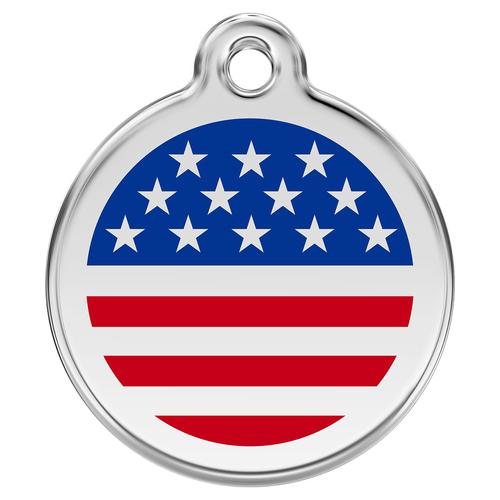 RedDingo Hundemarke mit individueller Gravur USA Flagge