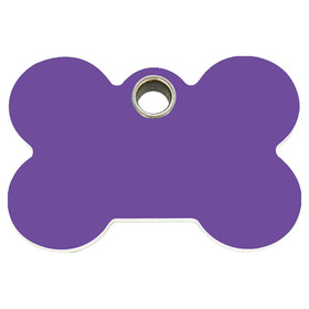 Abbildung RedDingo Kunststoff Hundemarke mit individueller Gravur Knochen purple