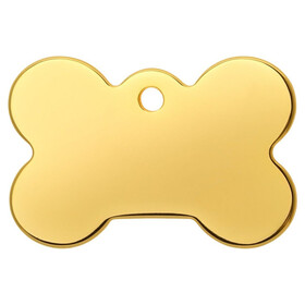Abbildung RedDingo Titan beschichtete Hundemarke mit individueller Gravur Knochen gold