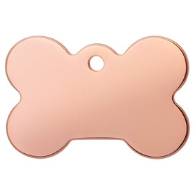 Abbildung RedDingo Titan beschichtete Hundemarke mit individueller Gravur Knochen rose