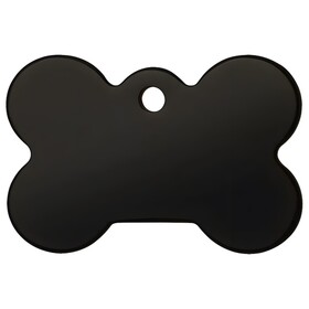 Abbildung RedDingo Titan beschichtete Hundemarke mit individueller Gravur Knochen schwarz