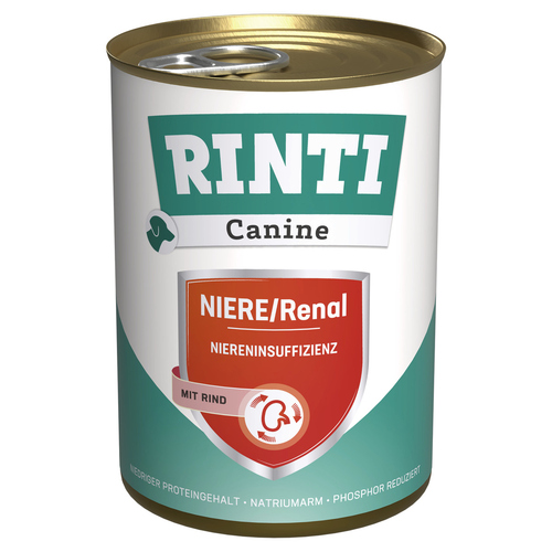Rinti Canine Niere/Renal mit Rind 400 g - 12 Stück
