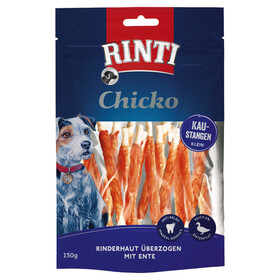 Abbildung Rinti Chicko Kaustangen klein Rinderhaut berzogen mit Ente 150 g - 9 Stck