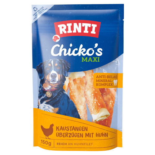 Rinti Chicko Maxi Kaustangen groß Rinderhaut überzogen mit Huhn 150 g - 9 Stück