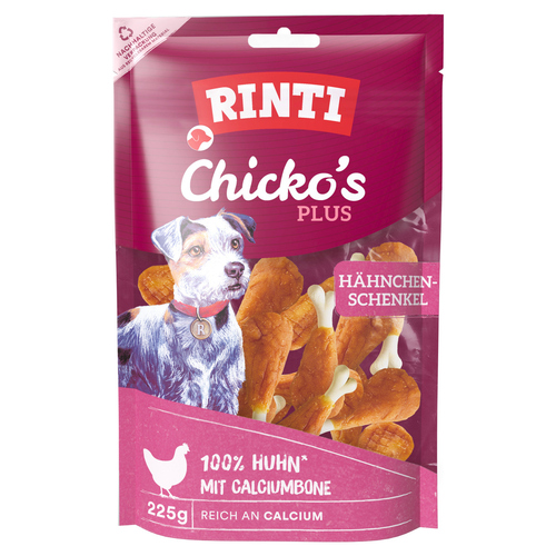 Rinti Chicko Plus Hähnchenschenkel mit Calciumbone 225 g - 9 Stück / Sparpaket