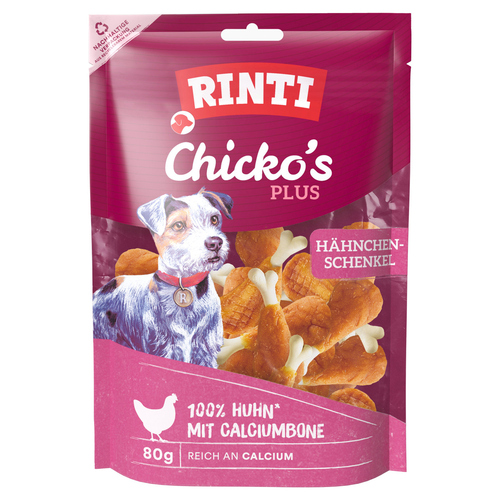 Rinti Chicko Plus Hähnchenschenkel mit Calciumbone 80 g - 12 Stück