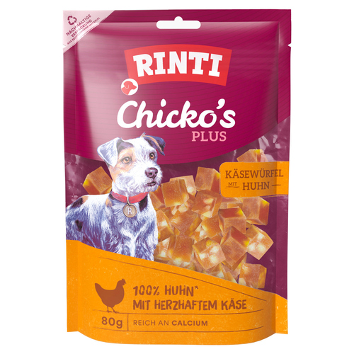 Rinti Chicko Plus Huhn & Käse 80 g - 12 Stück / Sparpaket