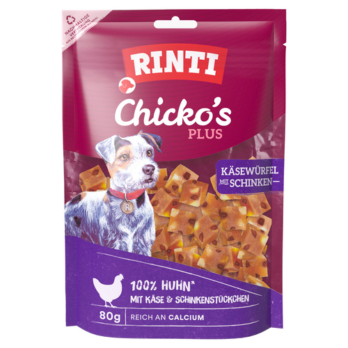 Rinti Chicko Plus Käse-Schinken-Würfel 80 g - 12 Stück