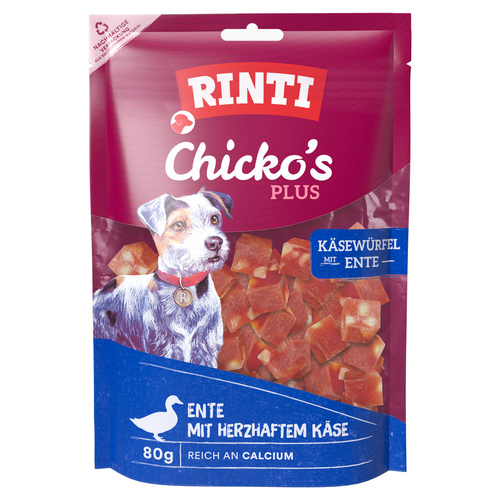 Rinti Chicko Plus Käsewürfel mit Ente 80 g - 12 Stück