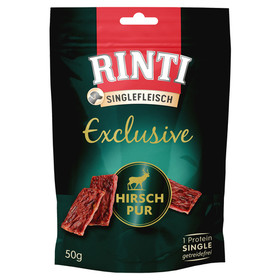 Abbildung Rinti Exclusive Snack Hirsch pur 50 g - 12 Stck