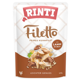 Abbildung Rinti Filetto Jelly mit Huhn & Lamm 100 g - 24 Stck