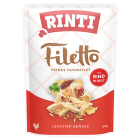 Abbildung Rinti Filetto Jelly mit Huhn & Rind 100 g - 24 Stck