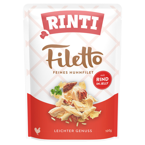 Rinti Filetto Jelly mit Huhn & Rind 100 g - 24 Stück