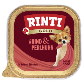 Abbildung Rinti Gold Mini mit Rind & Perlhuhn 100 g - 16 Stck