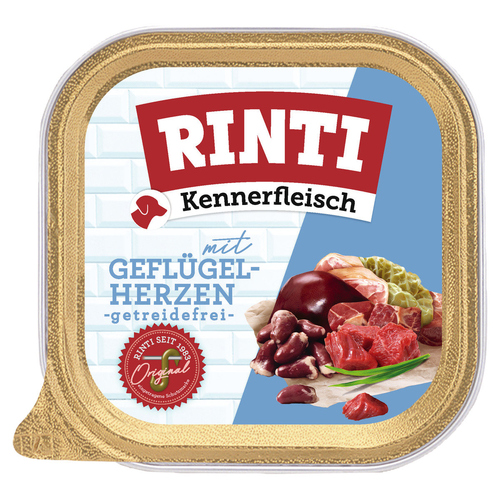 Rinti Kennerfleisch Plus mit Geflügelherzen 300 g - 9 Stück