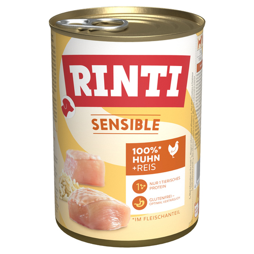 Rinti Sensible mit Huhn + Reis 400 g - 12 Stück