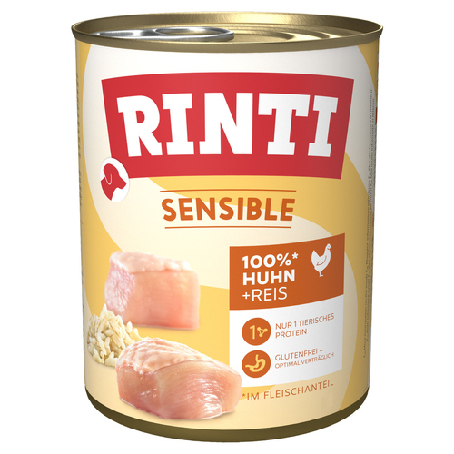 Rinti Sensible mit Huhn + Reis 800 g - 6 Stück