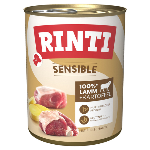Rinti Sensible mit Lamm + Kartoffeln 800 g - 6 Stück